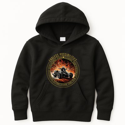 Canam Three Wheels Funny Riding Kids Hoodie