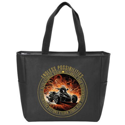 Canam Three Wheels Funny Riding Zip Tote Bag