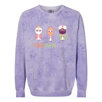 Cute Three Wise Kings Happy Epiphany Day Feliz Dia De Reyes Gift Colorblast Crewneck Sweatshirt