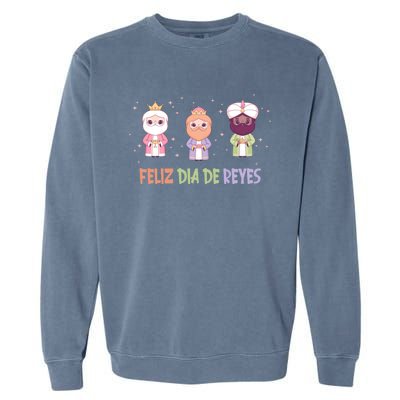 Cute Three Wise Kings Happy Epiphany Day Feliz Dia De Reyes Gift Garment-Dyed Sweatshirt