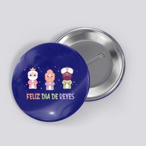 Cute Three Wise Kings Happy Epiphany Day Feliz Dia De Reyes Gift Button