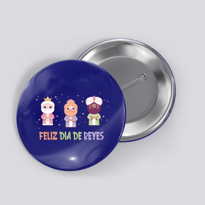 Cute Three Wise Kings Happy Epiphany Day Feliz Dia De Reyes Gift Button