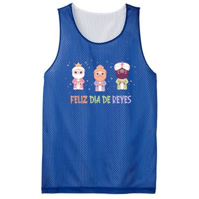 Cute Three Wise Kings Happy Epiphany Day Feliz Dia De Reyes Gift Mesh Reversible Basketball Jersey Tank