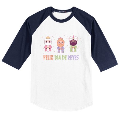 Cute Three Wise Kings Happy Epiphany Day Feliz Dia De Reyes Gift Baseball Sleeve Shirt