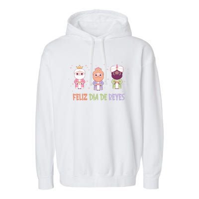 Cute Three Wise Kings Happy Epiphany Day Feliz Dia De Reyes Gift Garment-Dyed Fleece Hoodie