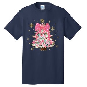 Christmas Tree With Snowflakes And Bow Tall T-Shirt