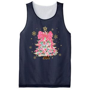 Christmas Tree With Snowflakes And Bow Mesh Reversible Basketball Jersey Tank