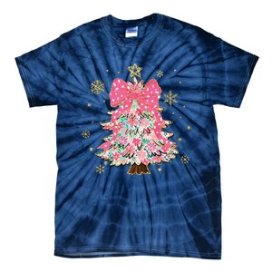 Christmas Tree With Snowflakes And Bow Tie-Dye T-Shirt