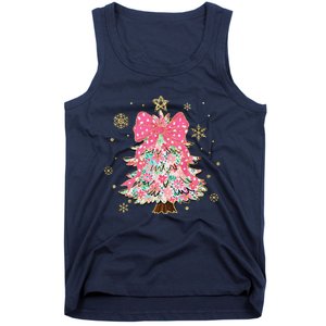 Christmas Tree With Snowflakes And Bow Tank Top