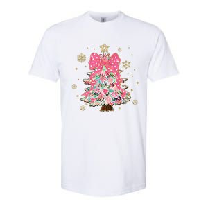 Christmas Tree With Snowflakes And Bow Softstyle CVC T-Shirt