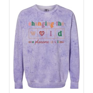 Changing The World One Phoneme At A Time Phonics Teacher Meaningful Gift Colorblast Crewneck Sweatshirt