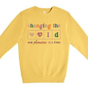 Changing The World One Phoneme At A Time Phonics Teacher Meaningful Gift Premium Crewneck Sweatshirt