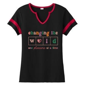 Changing The World One Phoneme At A Time Phonics Teacher Meaningful Gift Ladies Halftime Notch Neck Tee