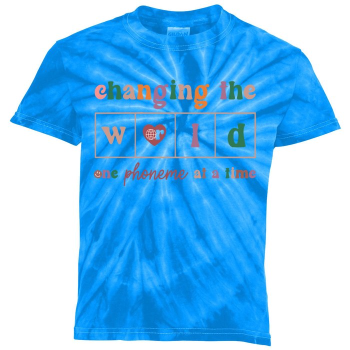 Changing The World One Phoneme At A Time Phonics Teacher Meaningful Gift Kids Tie-Dye T-Shirt