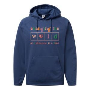 Changing The World One Phoneme At A Time Phonics Teacher Meaningful Gift Performance Fleece Hoodie