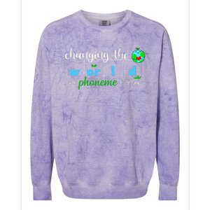 Changing The World One Phoneme At A Time Teacher Colorblast Crewneck Sweatshirt