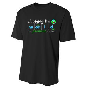 Changing The World One Phoneme At A Time Teacher Performance Sprint T-Shirt