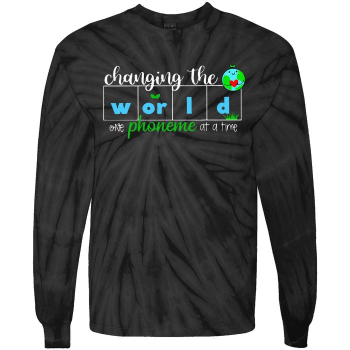 Changing The World One Phoneme At A Time Teacher Tie-Dye Long Sleeve Shirt