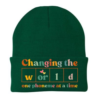 Changing The World One Phoneme At A Time Dyslexia Teacher Knit Cap Winter Beanie