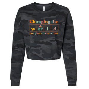 Changing The World One Phoneme At A Time Dyslexia Teacher Cropped Pullover Crew