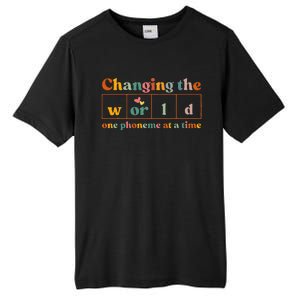 Changing The World One Phoneme At A Time Dyslexia Teacher Tall Fusion ChromaSoft Performance T-Shirt