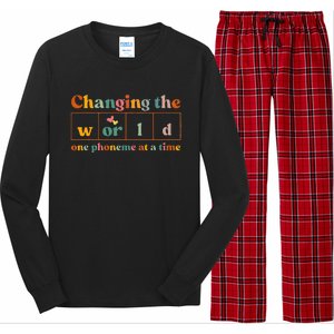 Changing The World One Phoneme At A Time Dyslexia Teacher Long Sleeve Pajama Set