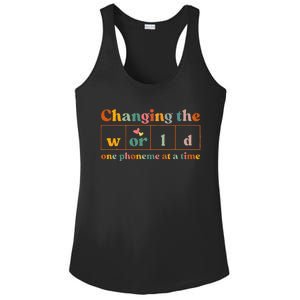 Changing The World One Phoneme At A Time Dyslexia Teacher Ladies PosiCharge Competitor Racerback Tank