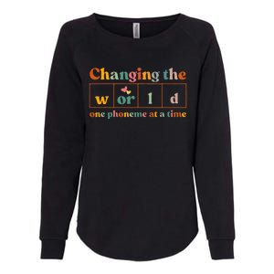 Changing The World One Phoneme At A Time Dyslexia Teacher Womens California Wash Sweatshirt