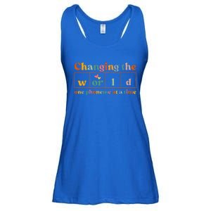 Changing The World One Phoneme At A Time Dyslexia Teacher Ladies Essential Flowy Tank