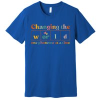 Changing The World One Phoneme At A Time Dyslexia Teacher Premium T-Shirt