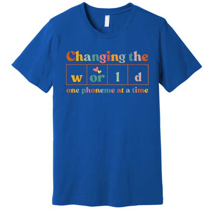 Changing The World One Phoneme At A Time Dyslexia Teacher Premium T-Shirt