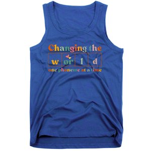 Changing The World One Phoneme At A Time Dyslexia Teacher Tank Top