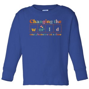 Changing The World One Phoneme At A Time Dyslexia Teacher Toddler Long Sleeve Shirt