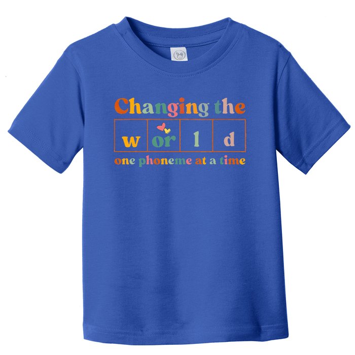 Changing The World One Phoneme At A Time Dyslexia Teacher Toddler T-Shirt