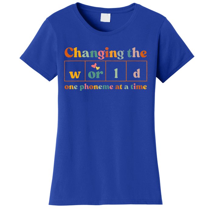 Changing The World One Phoneme At A Time Dyslexia Teacher Women's T-Shirt