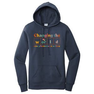 Changing The World One Phoneme At A Time Dyslexia Teacher Women's Pullover Hoodie