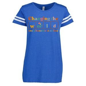 Changing The World One Phoneme At A Time Dyslexia Teacher Enza Ladies Jersey Football T-Shirt