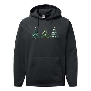 Christmas Tree Xmas Graphic Performance Fleece Hoodie