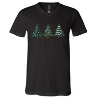 Christmas Tree Xmas Graphic V-Neck T-Shirt