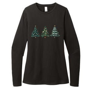 Christmas Tree Xmas Graphic Womens CVC Long Sleeve Shirt