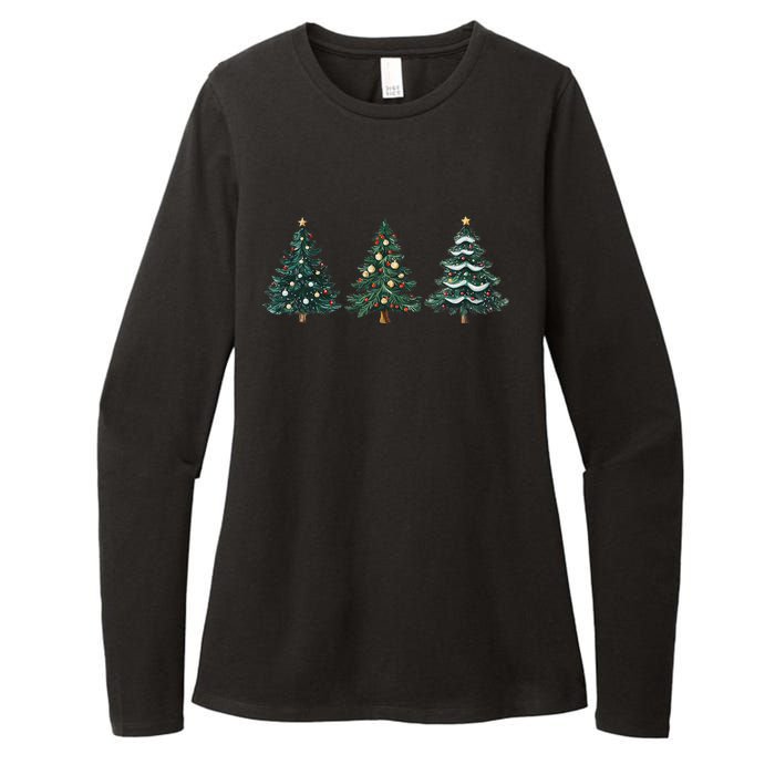 Christmas Tree Xmas Graphic Womens CVC Long Sleeve Shirt