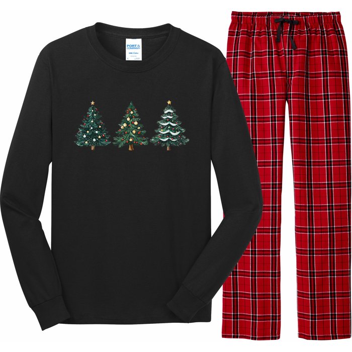 Christmas Tree Xmas Graphic Long Sleeve Pajama Set