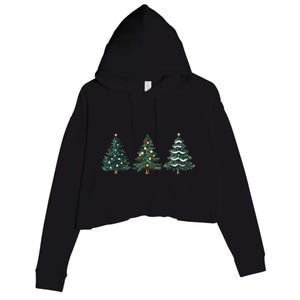 Christmas Tree Xmas Graphic Crop Fleece Hoodie