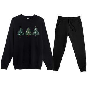 Christmas Tree Xmas Graphic Premium Crewneck Sweatsuit Set