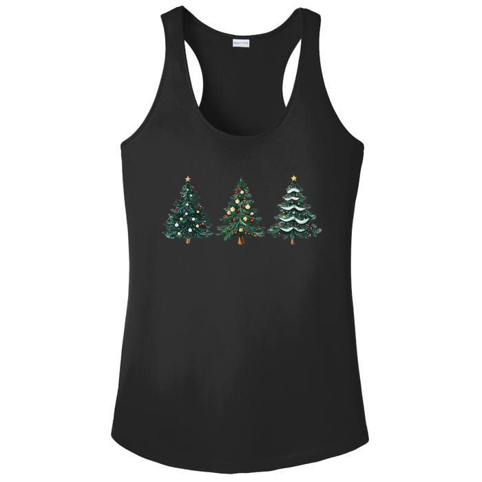 Christmas Tree Xmas Graphic Ladies PosiCharge Competitor Racerback Tank