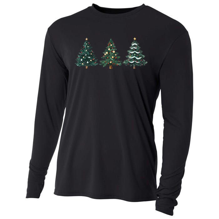 Christmas Tree Xmas Graphic Cooling Performance Long Sleeve Crew