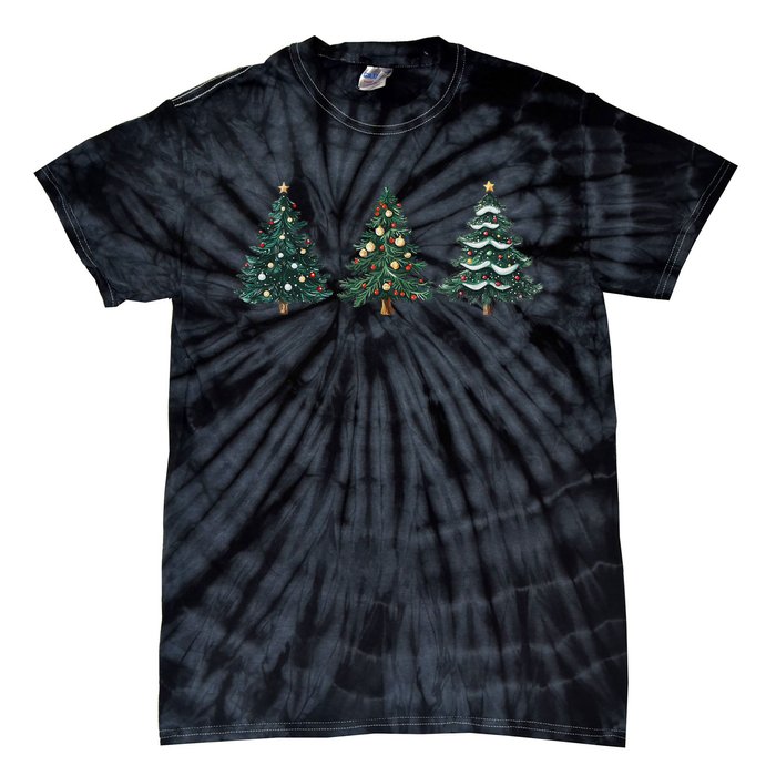 Christmas Tree Xmas Graphic Tie-Dye T-Shirt