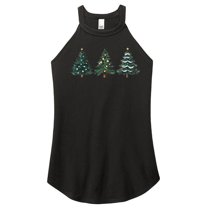 Christmas Tree Xmas Graphic Women's Perfect Tri Rocker Tank