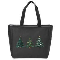 Christmas Tree Xmas Graphic Zip Tote Bag