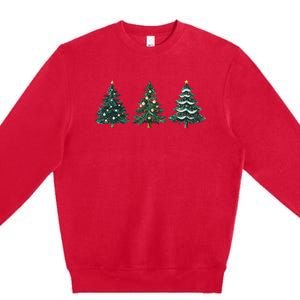 Christmas Tree Xmas Graphic Premium Crewneck Sweatshirt